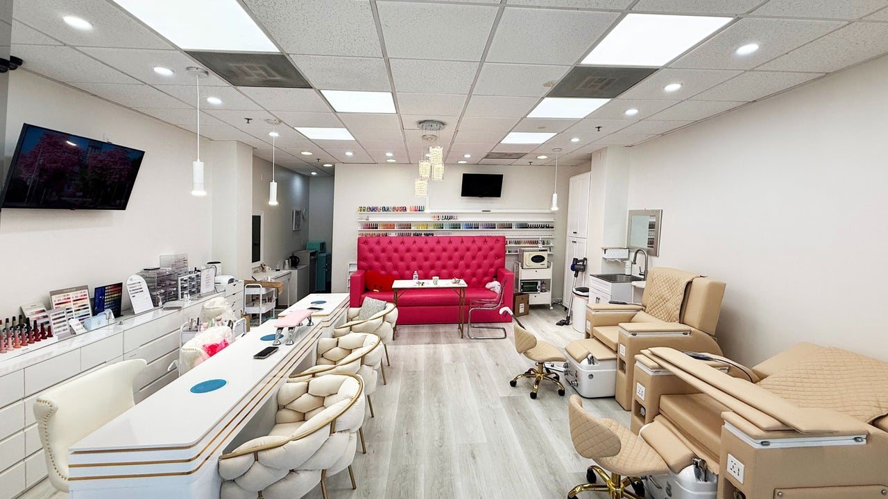 Inside Bliss Nail in Koreatown: manicure tables and spa pedicure chairs